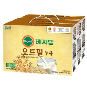 베지밀 오트밀 두유 190ml x 24 x 3 72팩 귀리두유