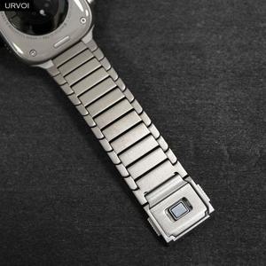 URVOI 애플 워치용 링크 팔찌 울트라 2 밴드 49mm 316L 스테인리스 스틸 스트랩 아이워치 손목 밴드 마그네