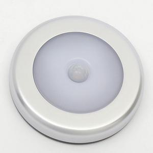 Oce 무선 센서등 접착식 LED 원형 조명 웜색 실버 건전지 선반 전등 신발장 옷장 센서등 화장실 쎈서등 데