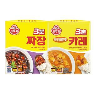[오뚜기] 3분 약간매운맛 카레 200g x12개 + 짜장 200g x6개[34368058]