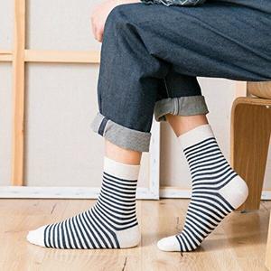 [삭스팡]남성 스트라이프 중목양말 8켤레