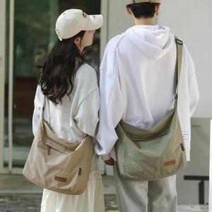 일본 여성 남성 숄더 크로스바디 백, 대형 캔버스 메신저 백, 학생용 2024 브랜드 책 가방, 여성 핸드백 사