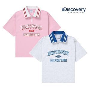 [디스커버리키즈](본점)[정상가 69,000원] 디스커버리키즈 바시티 트레이닝 반집업 반팔티셔츠  DKTR51043