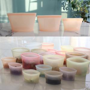 국산 플래티넘 스탠딩 실리콘 지퍼백 3size 전자렌지 밀폐용기 실리콘팩 9color