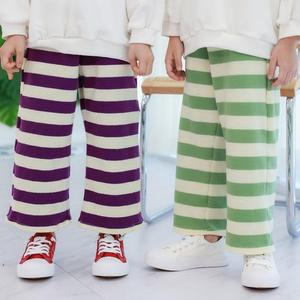 [JHMNN9T7_51GW]바지 스트라이프 와이드 팬츠
