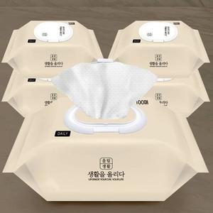 올림생활 데일리 물티슈 피톤치드향 엠보싱 100매10팩 두꺼운 대용량 안전한