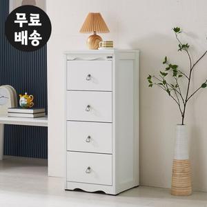 로엘 4단 서랍장 아이방 소형 미니 슬림(400/화이트)