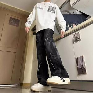 남성 여자친구가 좋아하는 일자핏 청바지 워싱 나염 부츠컷 데님팬츠 남미 빈티지 소공인 지퍼 통바지 MOD