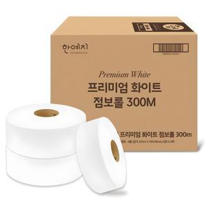 한예지 프리미엄 가성비 저자극 2겹 점보롤 화이트 300m 16개입 1개