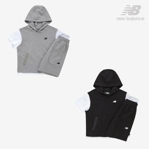 [롯데백화점]뉴발란스 반팔 레이어드 후드 베스트 2p셋업 NK9YF2601U