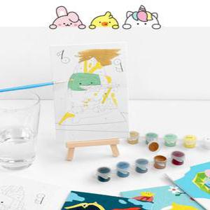 패러디 명화 세트 그림 미니 그리기세트 (2개) 캔버스 그림 이젤