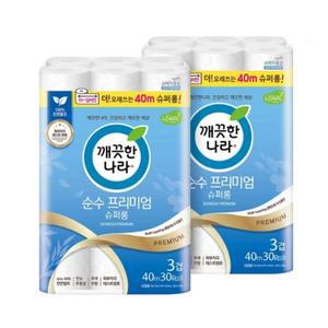 깨끗한나라 순수 프리미엄 슈퍼롱 40m x 30롤 x 2