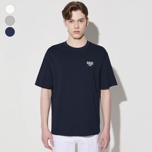 [게스]GUESS (MP2K9425)[에센셜] 남녀공용 세미오버 백 팜트리 워터 프린트 반팔티셔츠
