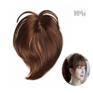 KMHHOME 앞머리 정수리가발 오렌지브라운 숱 붙임가발 인조모