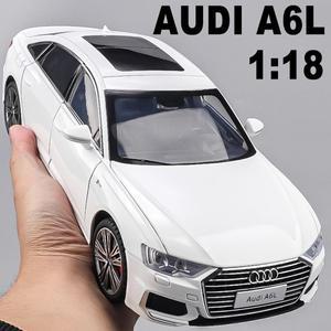 118 AUDI A6L 대형 합금 금속 다이캐스트 자동차 모델 사운드 및 라이트 수집 취미 부티크 인테리어 선물