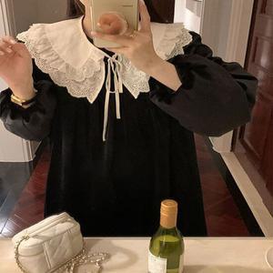 여자 페이크 레이스 넥 카라 레이어드 패션 스카프