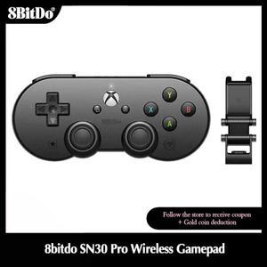 8BitDo SN30 Pro 무선 게임 패드(홀더 클립 포함) Xbox, iOS iPadOS macOS tvOS, Android 휴대폰용 Bluetoo