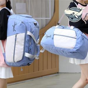 [라일리] Rly 다용도 여행 헬스 백팩 블루 수납력 운동 가방