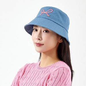 #넬]2종]리본 포인트 데님 벙거지