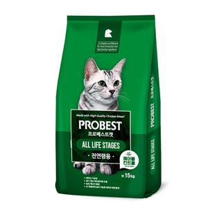 프로베스트 캣 전연령 헤어볼 15kg 그린 774656