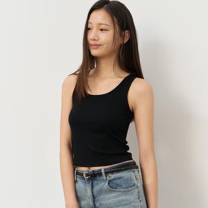 WOMAN 솔리드 U넥 슬리브리스 [BLACK] / WBE2L01517