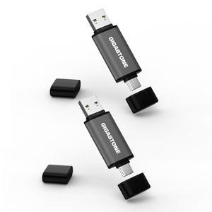 기가스톤 Z40 256GB 2팩 2-IN-1 드라이브 내구성 호환 듀얼 성능 부팅 안정적인 1세대 데이터 USB-A&USB-C USB3.2 공유 인터페이스 드라이브 플래시 스토리지 OTG USB2.0/USB3.0/USB3.1 파일 백업