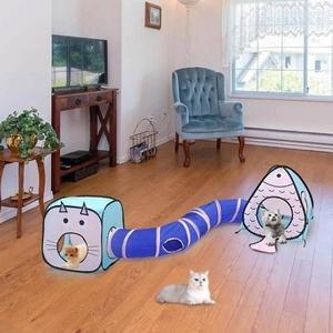 고품질 고양이 물고기장난감 낚시대 터널 고양이장난감터널 고양이바스락장난감 고양이숨숨집 (WFHKRI1)