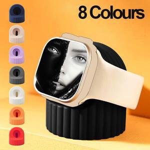 Apple Watch Ultra 10 9 8 7 6 SE 5 4 3 2 충전 스테이션 독 홀더 용 실리콘 시계 충전기 스탠드 49mm 45 4