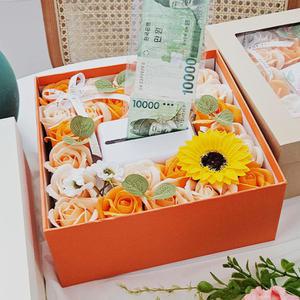 카네이션 용돈박스 돈 나오는 플라워박스 쇼핑백 포함 선물세트