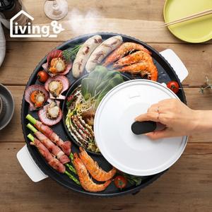 원형 와이드 전기그릴 바베큐 찌개 전골