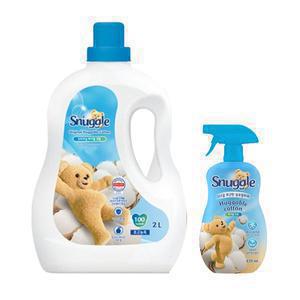 스너글 섬유유연제 허거블코튼 용기, 2L, 1개 + 섬유탈취제 허거블코튼 470ml, 1개