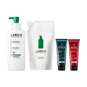 라보에이치 탈모케어 두피강화 샴푸, 400ml, 1개 + 리필, 400ml ,1개 +증정(려 함빛 극