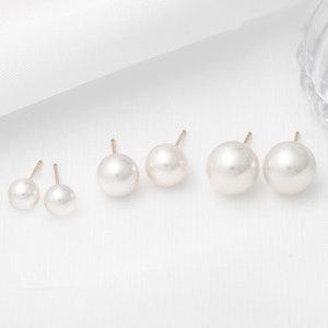 14K 골드필드 6mm 8mm 10mm 스와로브스키 진주 볼 귀걸이 여자 심플 데일리 패션 금 핀