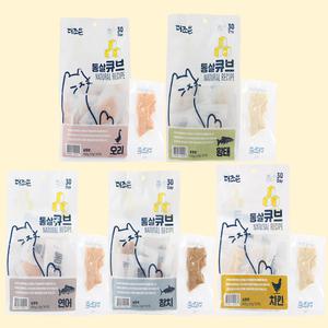 더조은 고양이간식 닭가슴살 통살 큐브 닭고기 20g x 30개 [600g]