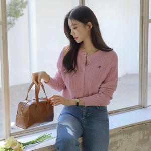 [시크폭스] 알에나 케이블 자수 니트 가디건
