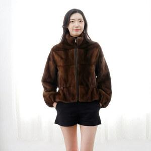 우진모피(WJ)코펜하겐퍼 휘메일 브라운 지퍼 숏 밍크자켓국내생산 본사직영