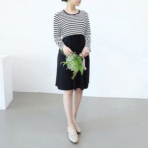 [보리보리/마미누리]임산부 단가라 끈 수유원피스 임부원피스
