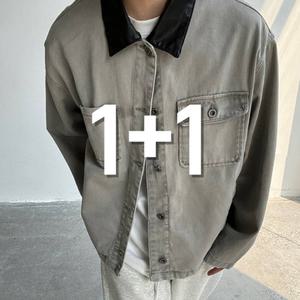 1+1 남녀공용 커플 오버핏 청자켓 워크자켓 재킷 1컬러