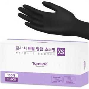 탐사 니트릴장갑 100개입, 블랙, 미니(XS), 1개 one option