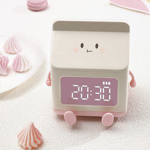 무소음 무음 미니 소형 탁상 책상 디지털 LED 알람 전자 시계