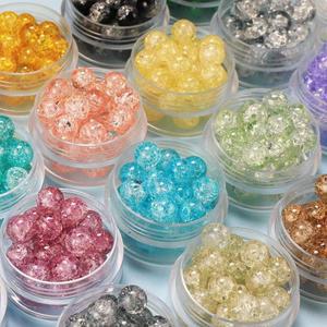 비즈발 DIY 구슬발 문발 DIY 수제 구슬 소녀 팔찌 목걸이 유리 꽃 사랑스러운 특별한 다채로운 8mm 50개