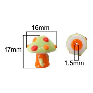 비즈발 DIY 구슬발 문발 17x16mm1Pc 가방 유리 손으로 그린 구슬 버섯 독특한 문자열 수제 DIY 쥬얼리 팔