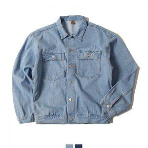 [리빌모아]남자 오버핏 심플 포켓 카라 데님 청자켓 DMES-JKS-STS14356509