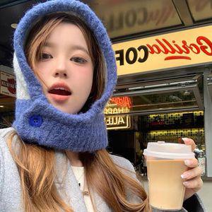 겨울 방한 목도리 데일리 넥워머 니트단추 바라클라바털모자 넥워머 후드