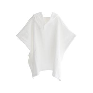 맘스네이처 밤부 아기 판초 목욕가운, 화이트, M