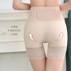 여성 하이웨스트 매쉬 속바지 뱃살보정 레이스 메쉬