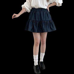 [옷자락]여성 밴딩 미니 셔링 A라인 바지안감 스커트