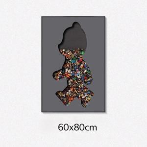 60x80 대형 팝아트 액자 인테리어 유니크 곰 베어 인테리어소품