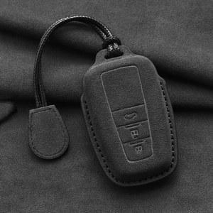 차키케이스 가죽 자동차 키 케이스 도요타 프리우스 캠리 코롤라 CHR C HR RAV4 랜드 크루저 2/3 버튼 키체인 스웨이드 액세서리