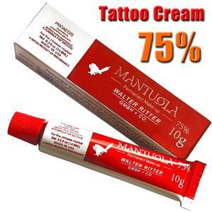 MANTUOLA 75% 튜브 문신 크림 영구 메이크업 전 눈썹 입술 바디 20 10g